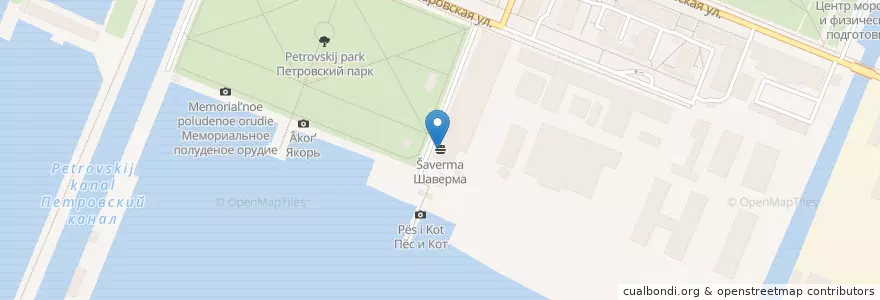 Mapa de ubicacion de Шаверма en Rusia, Северо-Западный Федеральный Округ, Óblast De Leningrado, San Petersburgo, Кронштадтский Район, Кронштадт.
