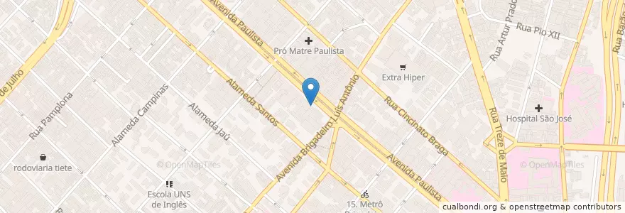 Mapa de ubicacion de Lanchonete Laranjinha en البَرَازِيل, المنطقة الجنوبية الشرقية, ساو باولو, Região Geográfica Intermediária De São Paulo, Região Metropolitana De São Paulo, Região Imediata De São Paulo, ساو باولو.