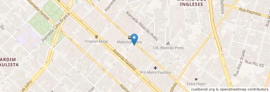 Mapa de ubicacion de Edifício Paulista Mil en Brazil, Southeast Region, São Paulo, Região Geográfica Intermediária De São Paulo, Região Metropolitana De São Paulo, Região Imediata De São Paulo, São Paulo.