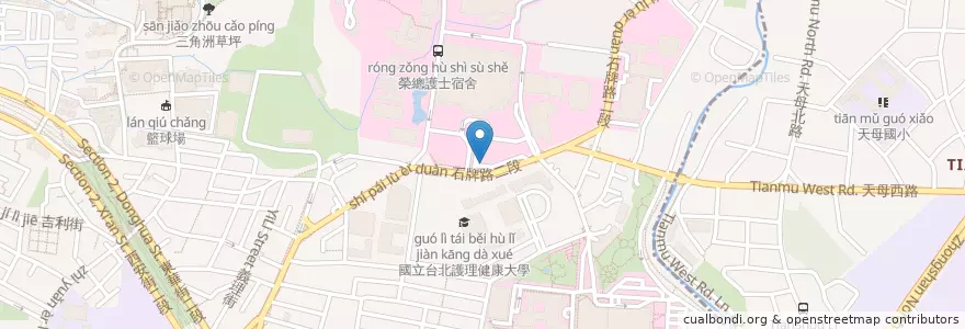 Mapa de ubicacion de 地下停車場入口 en Taïwan, Nouveau Taipei, Taipei, 北投區.