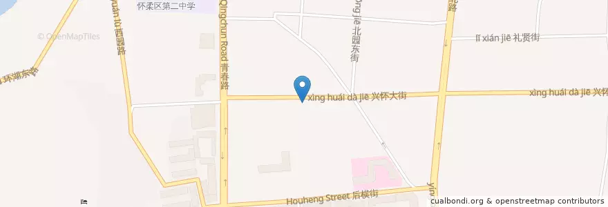 Mapa de ubicacion de Huairou Public Bike en China, Beijing, Hebei, Huairou District.