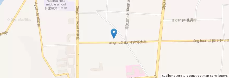 Mapa de ubicacion de 怀柔公共自行车泉河街道办事处站 en China, Pequim, Hebei, 怀柔区 / Huairou.