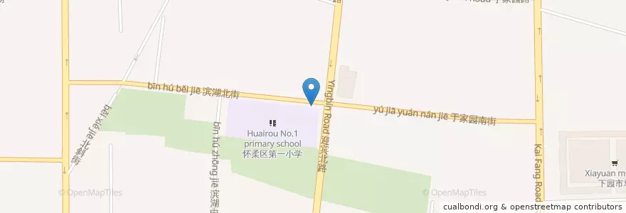 Mapa de ubicacion de 怀柔公共自行车潘家园小区站 en Çin, Pekin, Hebei, 怀柔区 / Huairou.