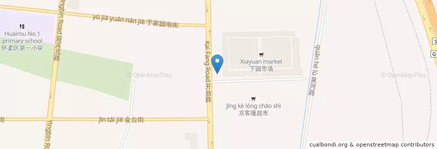 Mapa de ubicacion de 怀柔公共自行车京客隆站 en Çin, Pekin, Hebei, 怀柔区 / Huairou.
