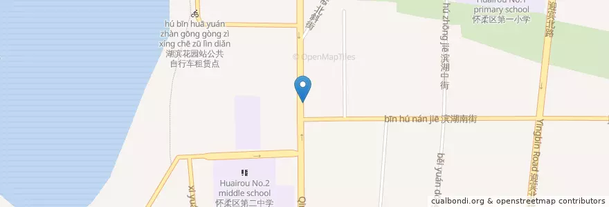 Mapa de ubicacion de 怀柔公共自行车农业局站 en 中国, 北京市, 河北省, 怀柔区 / Huairou.