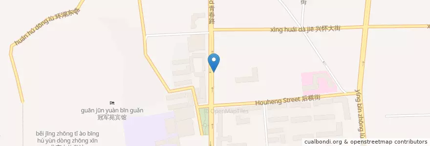 Mapa de ubicacion de 怀柔公共自行车怀柔区总工会站 en 中国, 北京市, 河北省, 怀柔区.