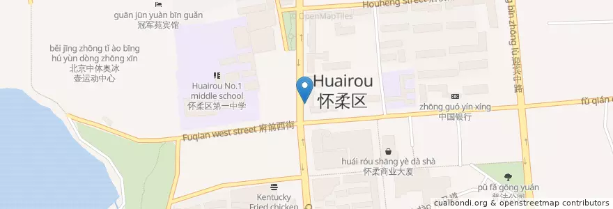 Mapa de ubicacion de 怀柔公共自行车广电中心站 en China, Beijing, Hebei, 怀柔区 / Huairou.