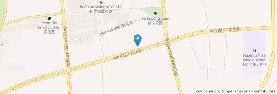 Mapa de ubicacion de 怀柔公共自行车康馨家园站 en 중국, 베이징시, 허베이성, 怀柔区 / Huairou.