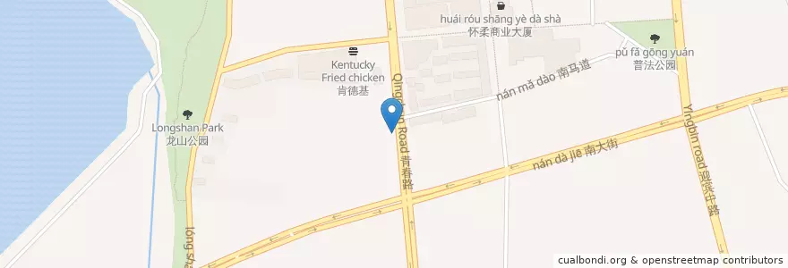 Mapa de ubicacion de 怀柔公共自行车怀柔中医院站 en الصين, بكين, خبي, 怀柔区 / Huairou.