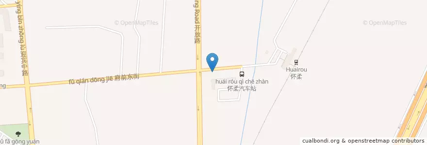 Mapa de ubicacion de 怀柔公共自行车八方达客运站 en الصين, بكين, خبي, 怀柔区 / Huairou.