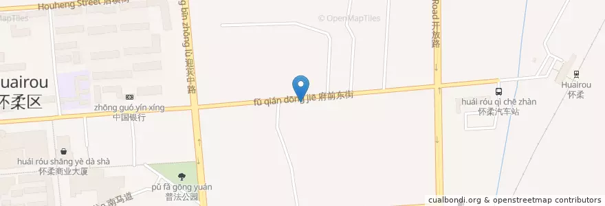 Mapa de ubicacion de 怀柔公共自行车东苑小区站 en China, Pequim, Hebei, 怀柔区 / Huairou.
