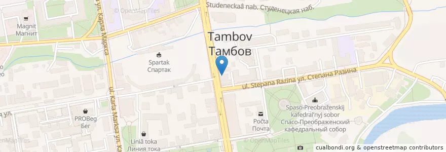 Mapa de ubicacion de Альфадент en Russland, Föderationskreis Zentralrussland, Oblast Tambow, Тамбовский Район, Городской Округ Тамбов.