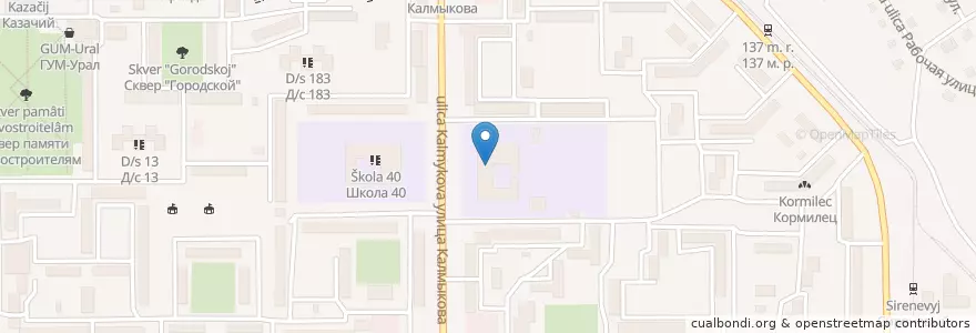 Mapa de ubicacion de МАОУ СОШ 67 en Russie, District Fédéral De L'Oural, Oblast De Tcheliabinsk, Магнитогорский Городской Округ.
