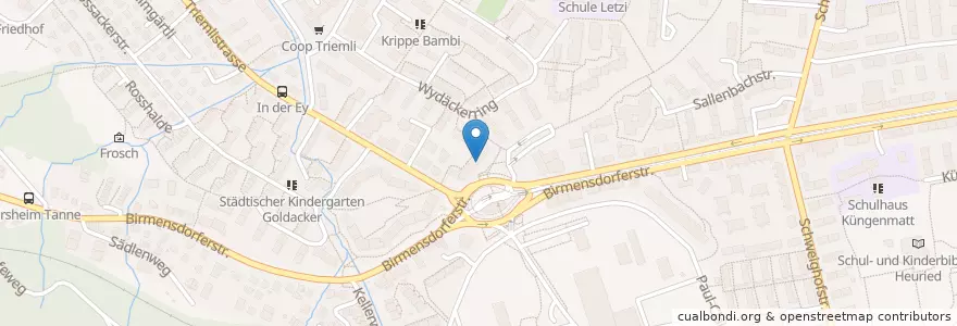 Mapa de ubicacion de Ey-Hof en Suisse, Zurich, District De Zurich, Zurich.