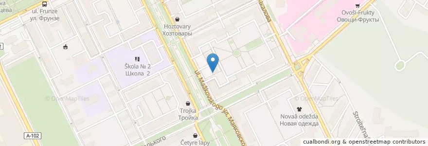 Mapa de ubicacion de Qiwi en Russia, Distretto Federale Centrale, Oblast' Di Mosca, Раменский Городской Округ, Городской Округ Жуковский.