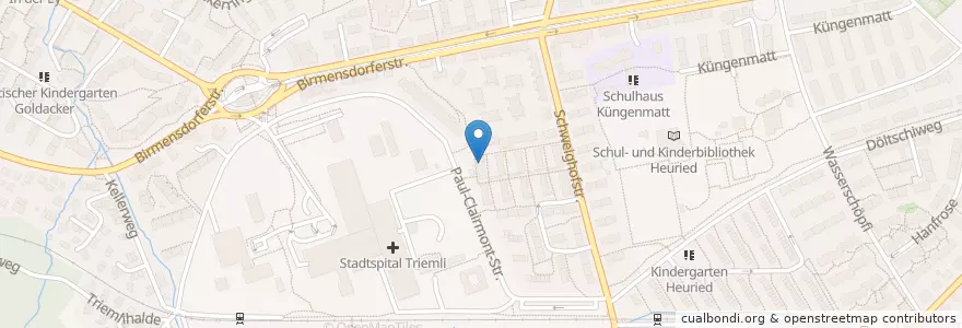 Mapa de ubicacion de Kindergarten Unterer Schweighof en Switzerland, Zurich, District Zurich, Zurich.
