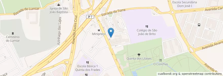 Mapa de ubicacion de Ecoilha Subterrânea en ポルトガル, Área Metropolitana De Lisboa, Lisboa, Grande Lisboa, リスボン, Lumiar.