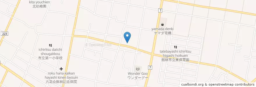 Mapa de ubicacion de シャトレーゼ en Japan, 群馬県, 館林市.