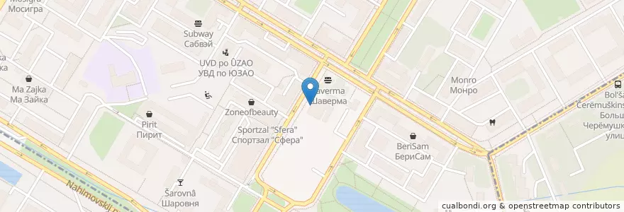 Mapa de ubicacion de BarB.Q. en Rusia, Центральный Федеральный Округ, Москва, Юго-Западный Административный Округ, Академический Район.