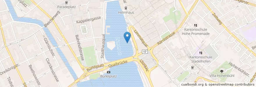 Mapa de ubicacion de Pier 7 en Schweiz/Suisse/Svizzera/Svizra, Zürich, Bezirk Zürich, Zürich.