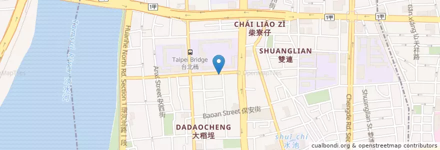 Mapa de ubicacion de 阿輝牛肉 en 臺灣, 新北市, 臺北市, 大同區.