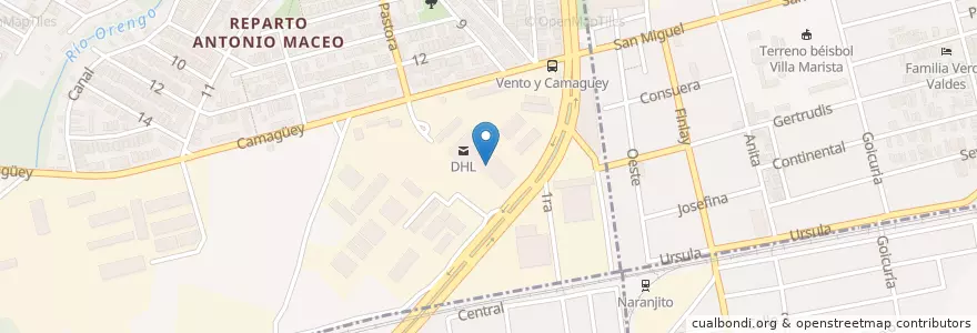 Mapa de ubicacion de Almacenes de Correos,DHL en 쿠바, La Habana, Cerro.