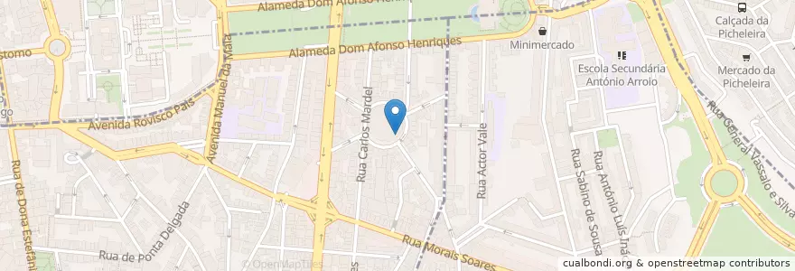 Mapa de ubicacion de Há Tapas no Mercado en Portekiz, Área Metropolitana De Lisboa, Lisboa, Grande Lisboa, Lizbon, Arroios.