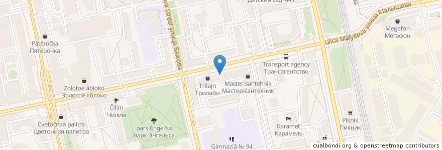 Mapa de ubicacion de Пан Пицца en Rusia, Уральский Федеральный Округ, Свердловская Область, Городской Округ Екатеринбург.