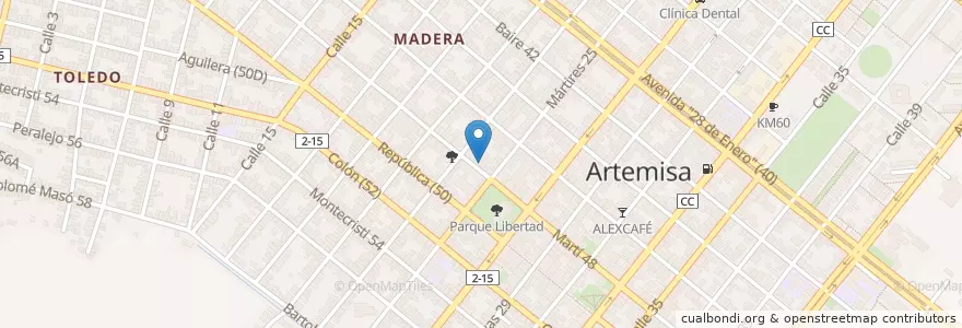 Mapa de ubicacion de Casa de la Cultura en Kuba, Artemisa, Artemisa, Ciudad De Artemisa.