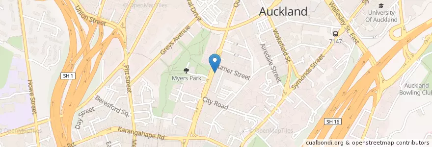 Mapa de ubicacion de Joong Wha Ru en Новая Зеландия, Auckland, Waitematā.
