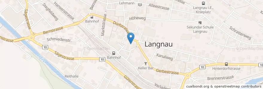 Mapa de ubicacion de Bibliothek en Schweiz/Suisse/Svizzera/Svizra, Bern/Berne, Verwaltungsregion Emmental-Oberaargau, Verwaltungskreis Emmental, Langnau Im Emmental.