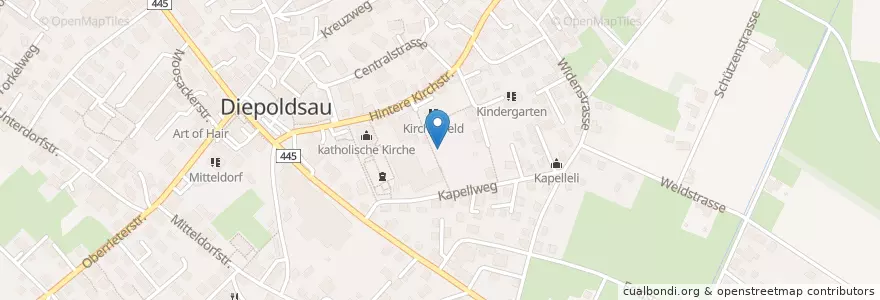 Mapa de ubicacion de Mehrzweckhalle en スイス, ザンクト・ガレン州, Wahlkreis Rheintal, Diepoldsau.