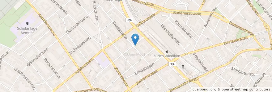 Mapa de ubicacion de Zum Guten Glück en سويسرا, زيورخ, Bezirk Zürich, Zürich.