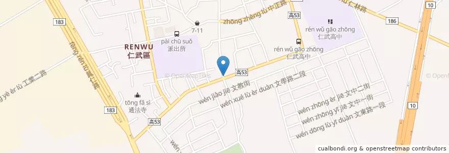 Mapa de ubicacion de 85度C en Taiwan, Kaohsiung, 仁武區.
