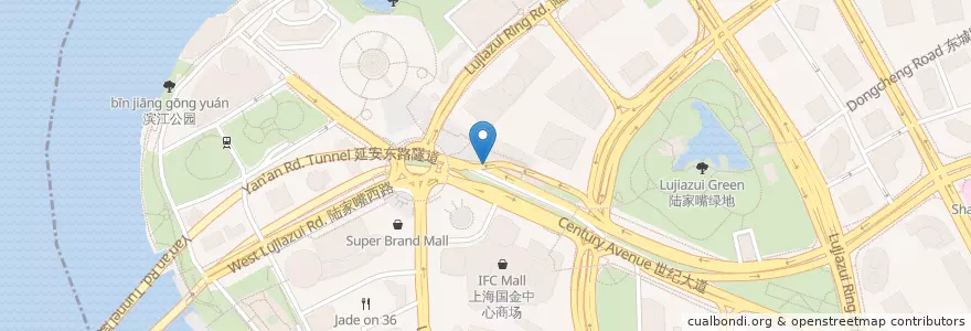 Mapa de ubicacion de 陆家嘴地铁站 en China, Shanghai, Pudong.