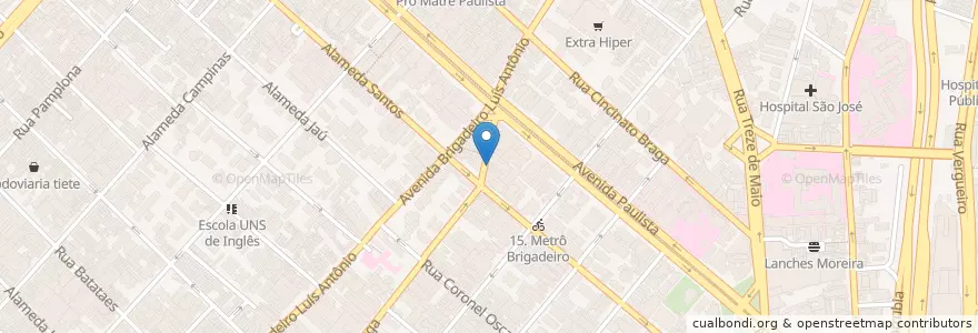 Mapa de ubicacion de Aquele Café da Rua en Brasil, Región Sudeste, San Pablo, Região Geográfica Intermediária De São Paulo, Região Metropolitana De São Paulo, Região Imediata De São Paulo, San Pablo.
