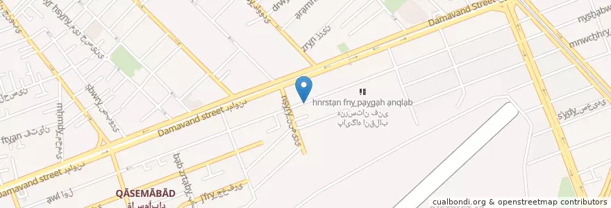 Mapa de ubicacion de مسجد قمر بنی هاشم en 이란, 테헤란, شهرستان تهران, 테헤란, بخش مرکزی شهرستان تهران.