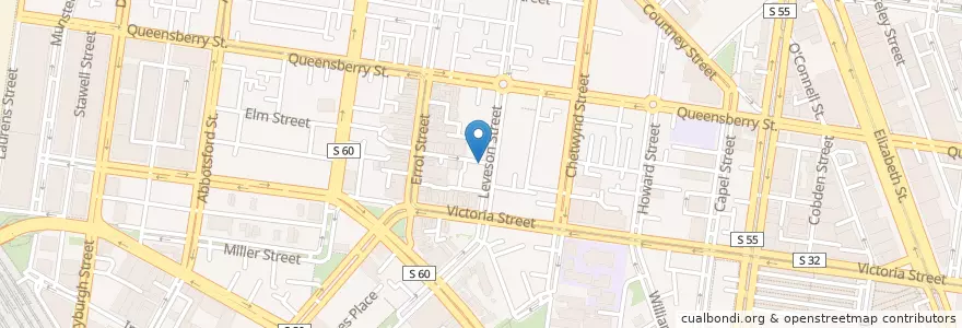 Mapa de ubicacion de The Roasting Warehouse en Australien, Victoria, City Of Melbourne.