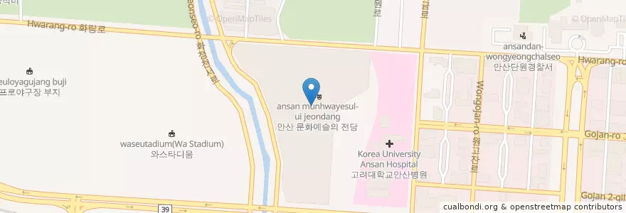 Mapa de ubicacion de 해돋이극장 en Corea Del Sud, Gyeonggi, 안산시, 단원구.