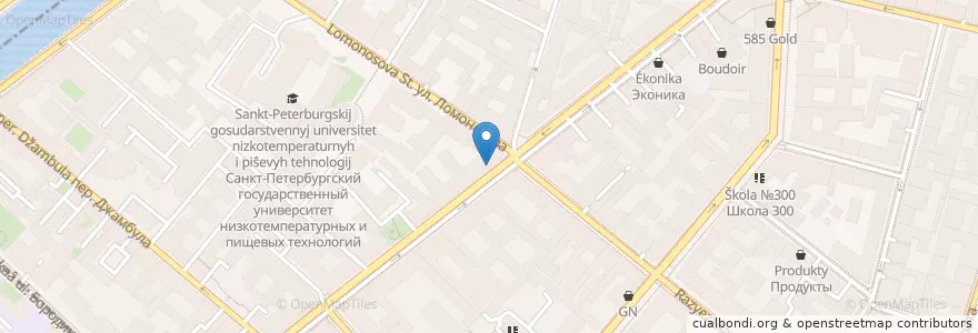 Mapa de ubicacion de xren en Rusland, Северо-Западный Федеральный Округ, Oblast Leningrad, Sint-Petersburg, Центральный Район, Владимирский Округ.