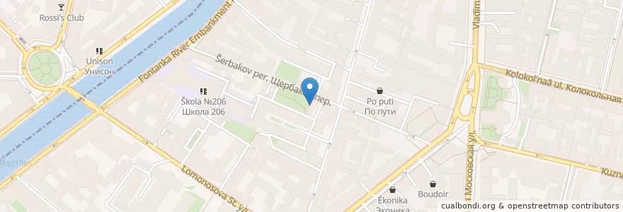Mapa de ubicacion de Алина en Rusia, Северо-Западный Федеральный Округ, Óblast De Leningrado, San Petersburgo, Центральный Район.