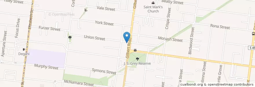 Mapa de ubicacion de Jackson Dodds en Australia, Victoria, City Of Darebin.
