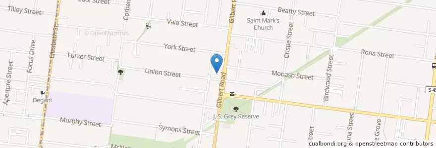 Mapa de ubicacion de Gilbert Road Motors en Australien, Victoria, City Of Darebin.