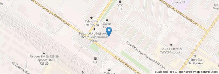 Mapa de ubicacion de ВТБ en 러시아, Центральный Федеральный Округ, Тверская Область, Городской Округ Тверь, Калининский Район.
