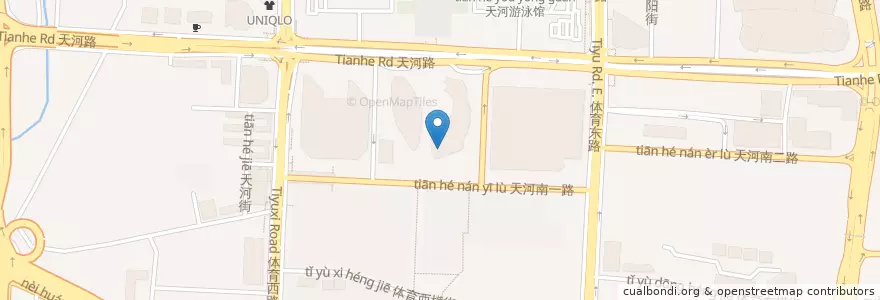 Mapa de ubicacion de 百丽宫影城(天环店) en China, Guangdong, Guangzhou, 天河区, 天河南街道.