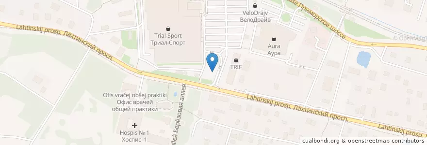 Mapa de ubicacion de КлинIN en Rusland, Северо-Западный Федеральный Округ, Oblast Leningrad, Sint-Petersburg, Приморский Район, Округ Лахта-Ольгино.