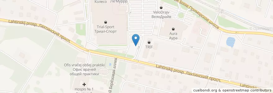 Mapa de ubicacion de КлинIN en Rusland, Северо-Западный Федеральный Округ, Oblast Leningrad, Sint-Petersburg, Приморский Район, Округ Лахта-Ольгино.