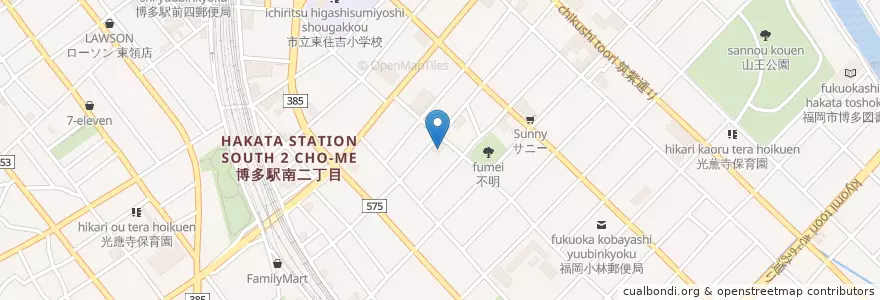 Mapa de ubicacion de 創価学会 福岡中央文化会館 en Giappone, Prefettura Di Fukuoka, 福岡市, 博多区.