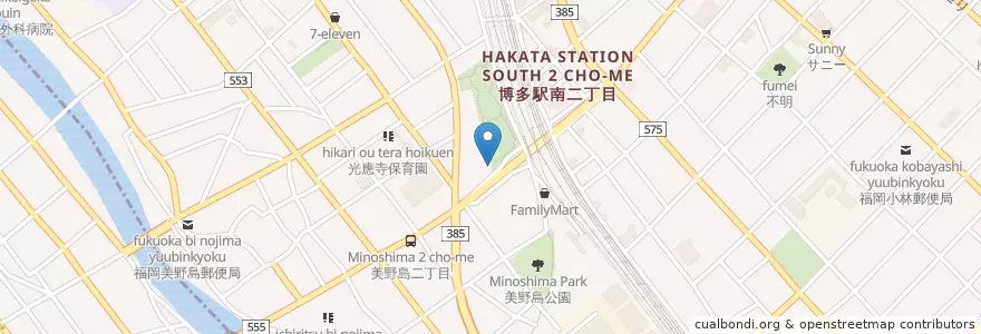 Mapa de ubicacion de ビリヤード＆ダーツ・バー en Japão, 福岡県, 福岡市, 博多区.