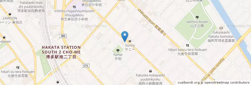 Mapa de ubicacion de 串焼き en Japon, Préfecture De Fukuoka, 福岡市, 博多区.